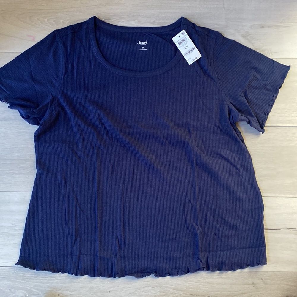 Jenni Solid Ribbed Sleep Top Navy Sail 2X‎ NWT and in packaging - Picture 6 of 7